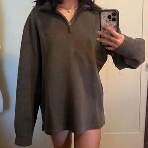 Ralph Lauren Olive Green Half-Zip Sweater